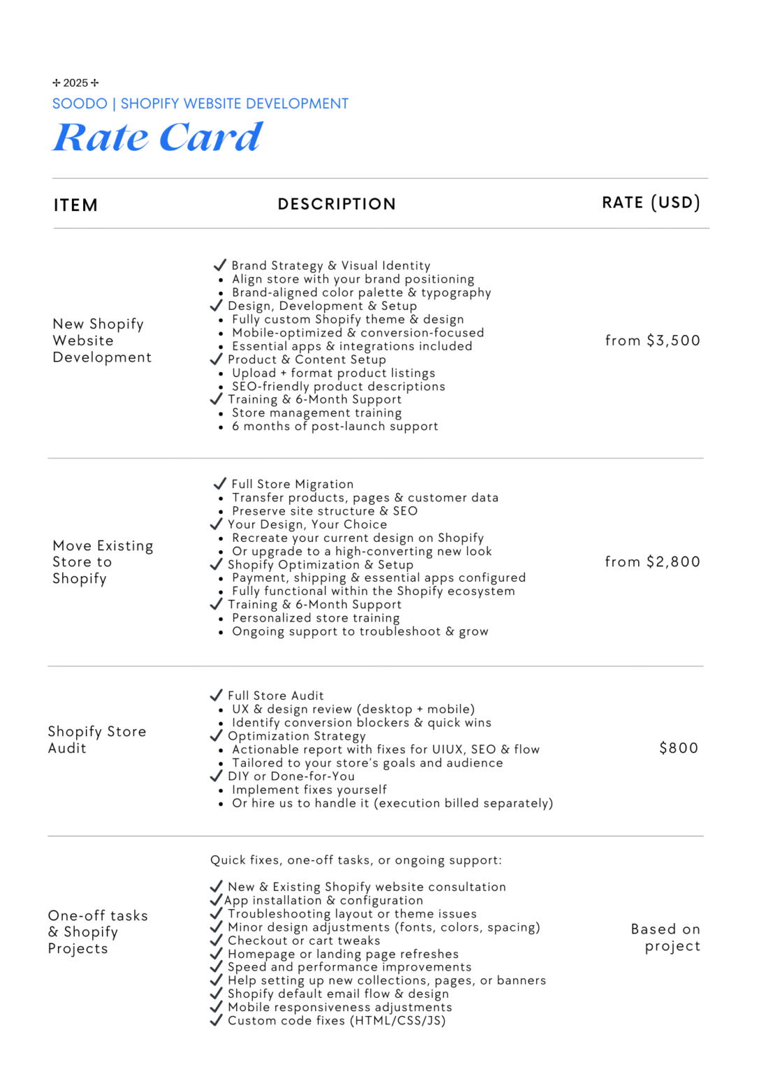rate-card-soodo-shopify-website-development-studio