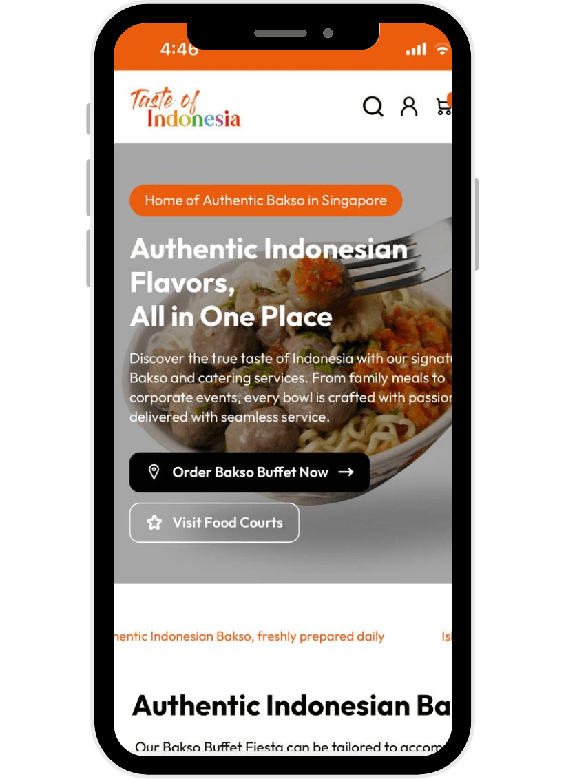 Client Projects Taste of Indonesia Website