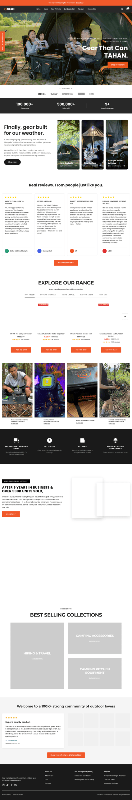 TAHAN Shopify store