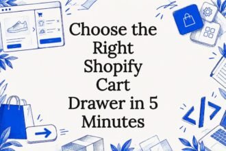 Decorative cart drawer title card illustration