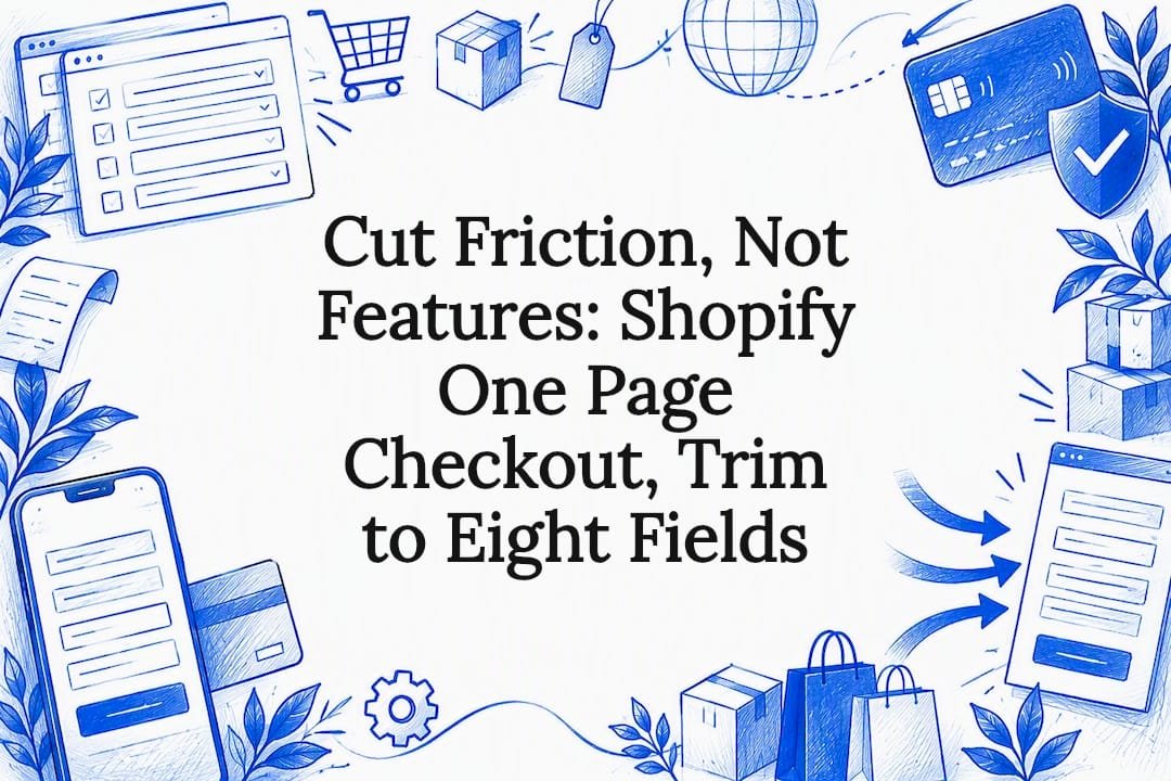 Decorative one-page checkout title card