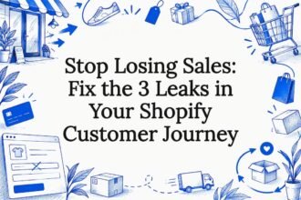Decorative Shopify customer journey title card