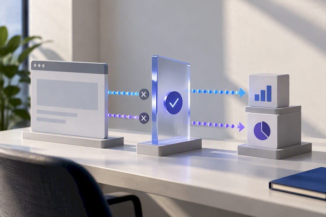 Consent gate blocking trackers before approval