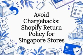 Decorative Shopify returns policy title card