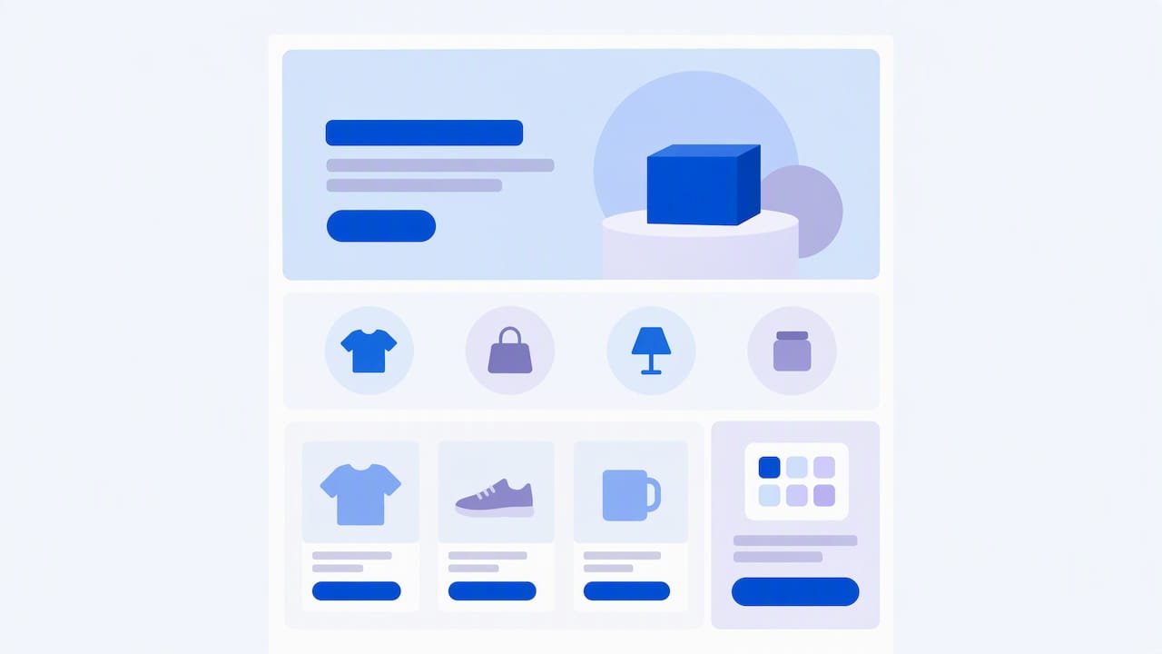 Shopify Homepage Design: 15 Minute Audit and Copyable Patterns Homepage modules arranged in a page layout