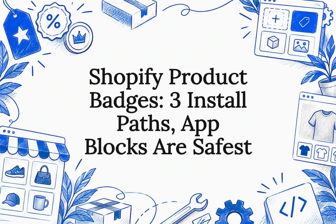 Hand-drawn Shopify badge installation title card