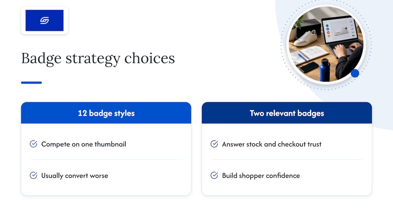 Shopify Product Badges: 3 Install Paths, App Blocks Are Safest What actually matters when you add badges — overview diagram