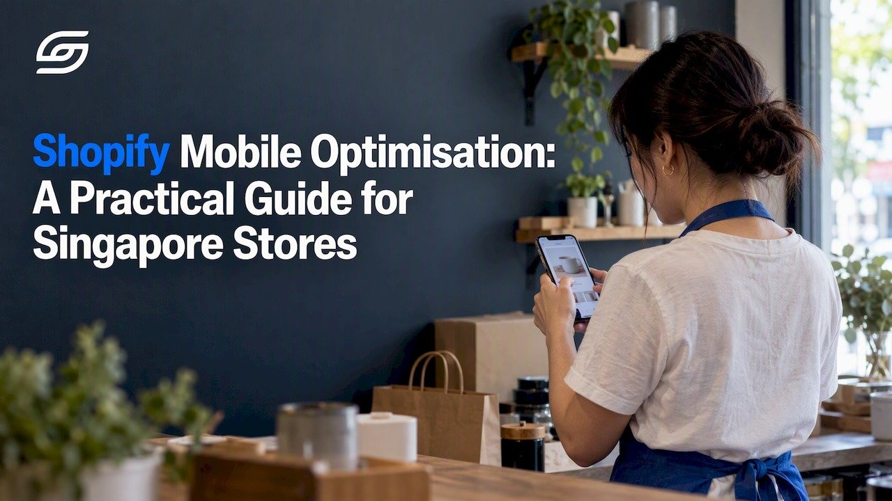 Shop owner checking storefront on smartphone