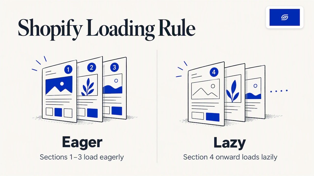 Shopify sections loaded eagerly or lazily by position